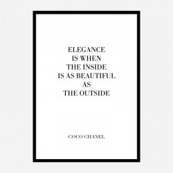 Coco Chanel Elegance Quote Art Print