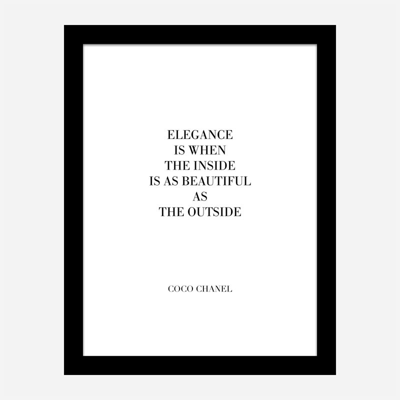 Coco Chanel Elegance Quote Art Print