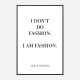 Coco Chanel I don’t do fashion Quote Art Print