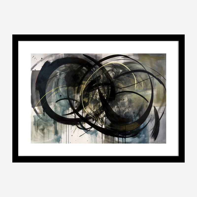 Black Circles Abstract Art Print