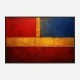 Red Blue & Gold Rothko Style Abstract Art Print
