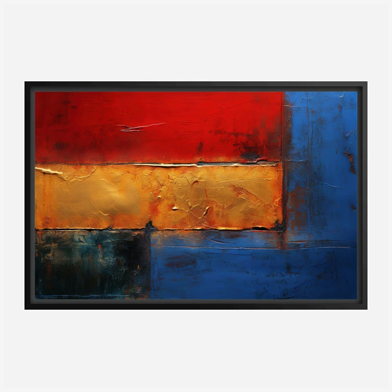 Red Blue & Gold Rothko Style 2 Abstract Art Print