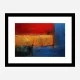 Red Blue & Gold Rothko Style 2 Abstract Art Print