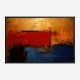 Red Blue & Gold Rothko Style 3 Abstract Art Print
