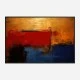 Red Blue & Gold Rothko Style 3 Abstract Art Print
