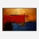 Red Blue & Gold Rothko Style 3 Abstract Art Print