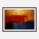 Red Blue & Gold Rothko Style 3 Abstract Art Print