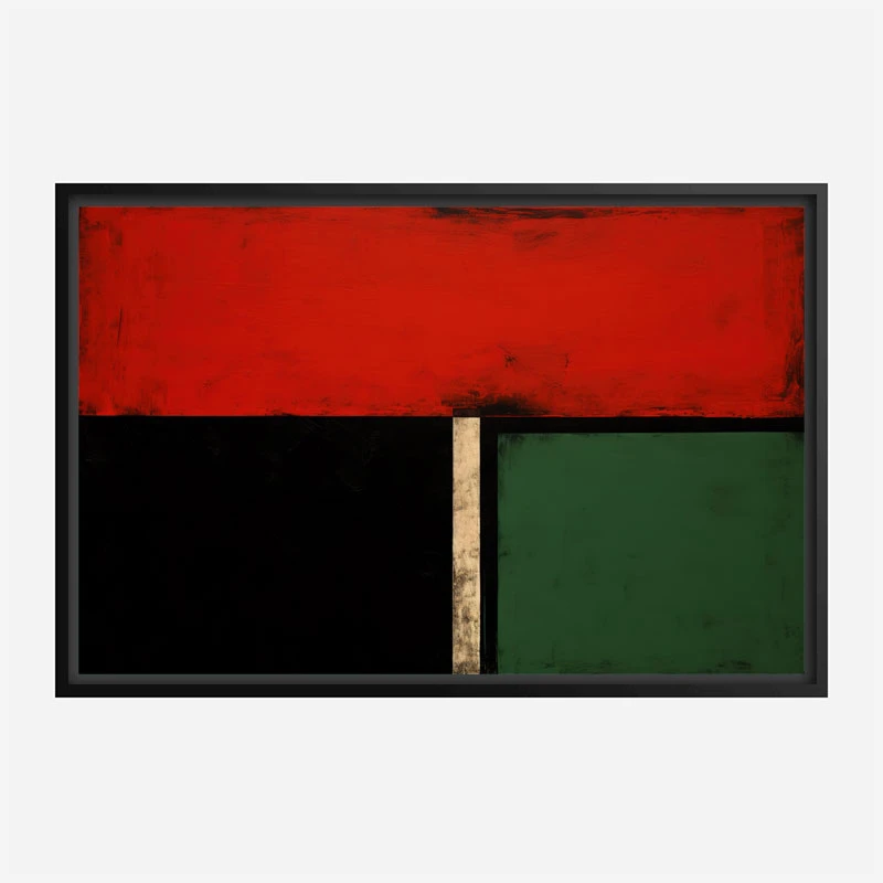 Red Black & Green Rothko Style Abstract Art Print