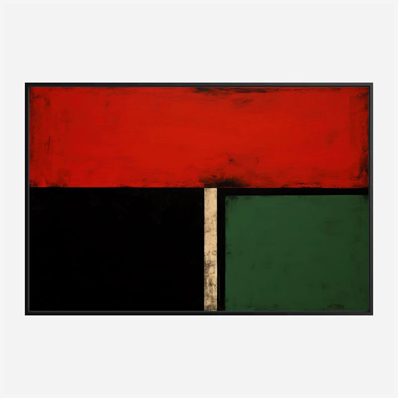 Red Black & Green Rothko Style Abstract Art Print