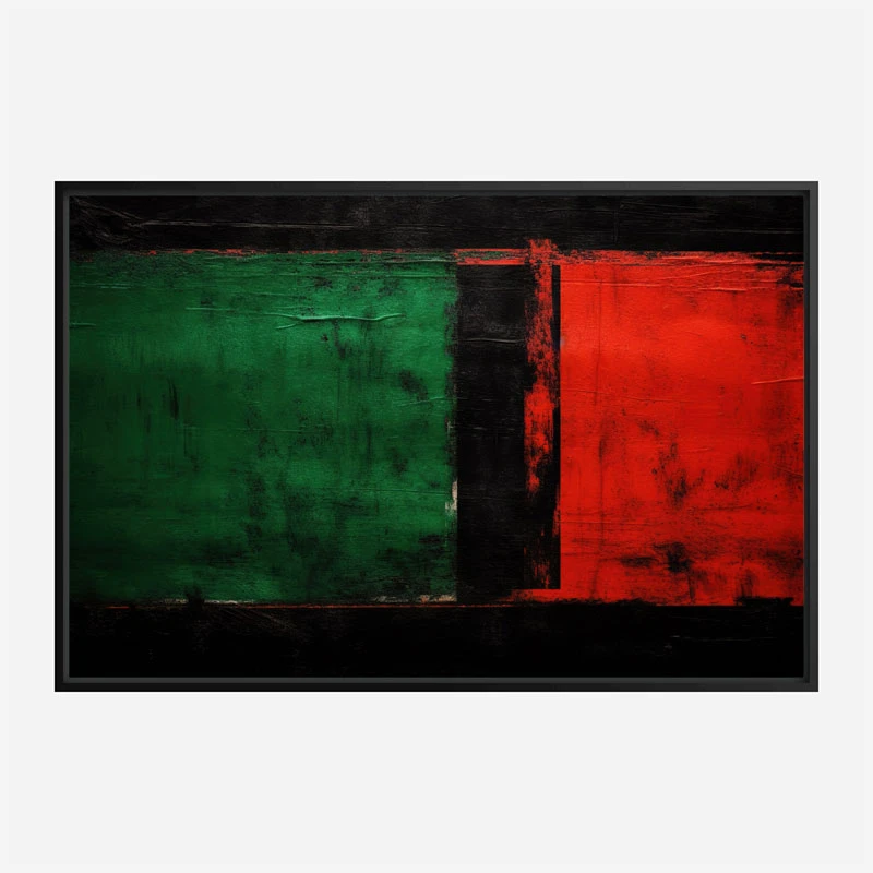 Red Black & Green Rothko Style 2 Abstract Art Print