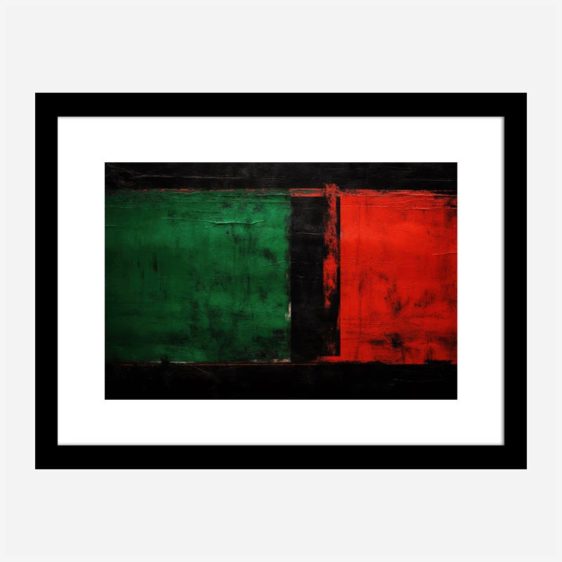 Red Black & Green Rothko Style 2 Abstract Art Print