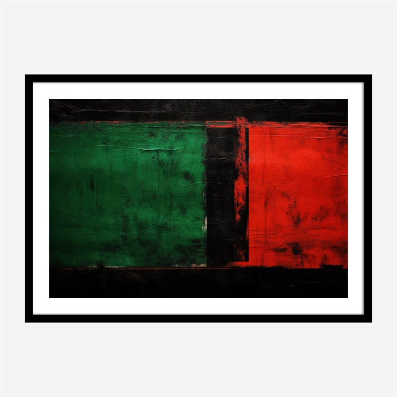 Red Black & Green Rothko Style 2 Abstract Art Print