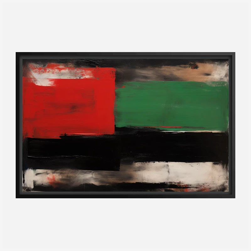 Red Black & Green Rothko Style 3 Abstract Art Print
