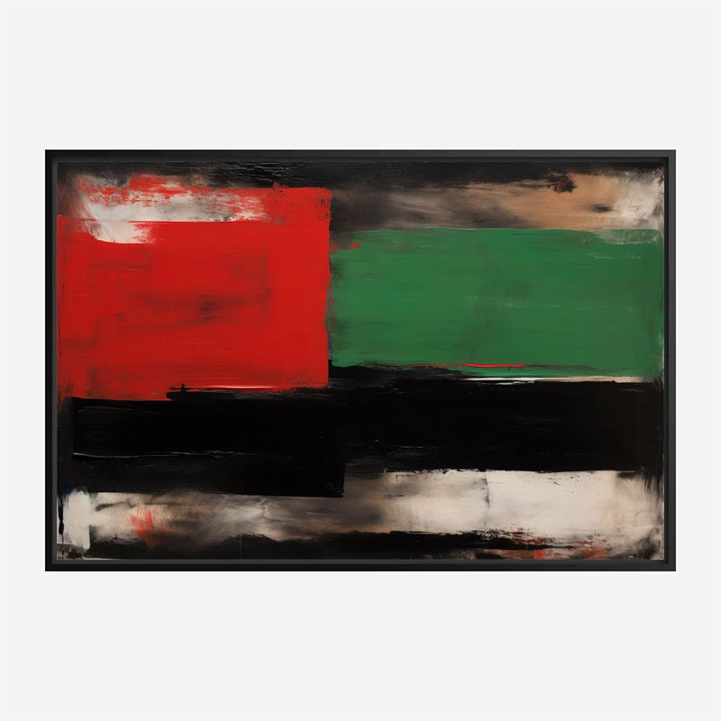 Red Black & Green Rothko Style 3 Abstract Art Print