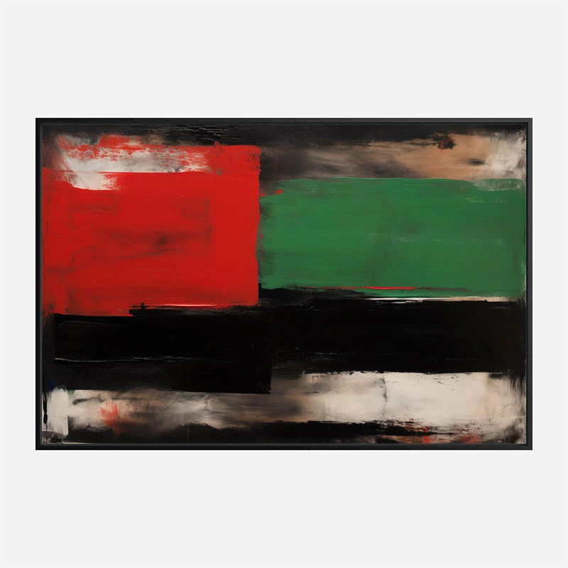 Red Black & Green Rothko Style 3 Abstract Art Print