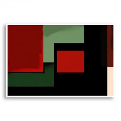Red Black & Green Rothko Style 4 Abstract Art Print