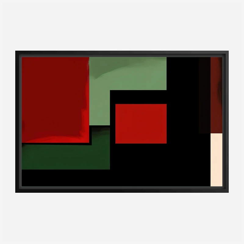 Red Black & Green Rothko Style 4 Abstract Art Print