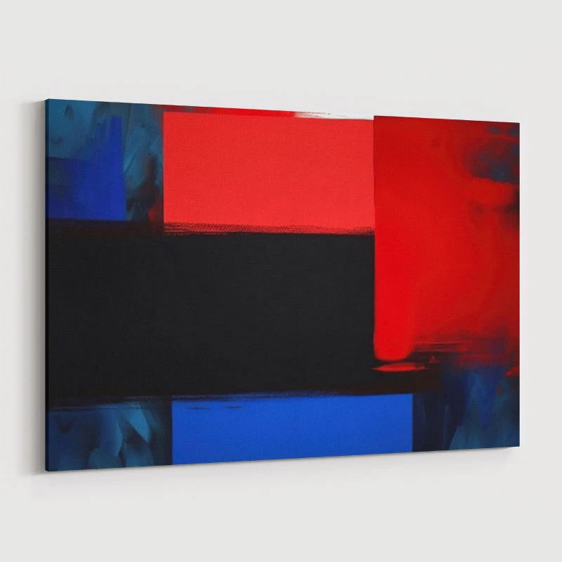 Red Black & Blue Rothko Style Abstract Art Print