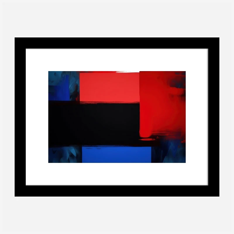 Red Black & Blue Rothko Style Abstract Art Print