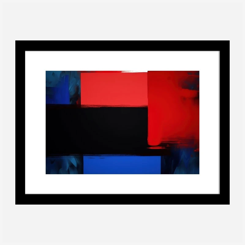 Red Black & Blue Rothko Style Abstract Art Print