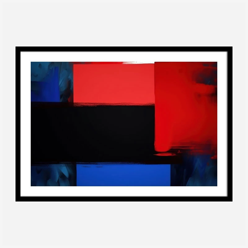 Red Black & Blue Rothko Style Abstract Art Print