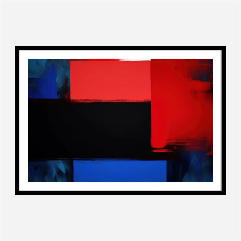 Red Black & Blue Rothko Style Abstract Art Print