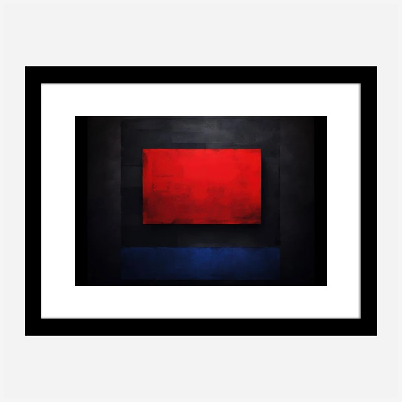 Red Black & Blue Rothko Style 2 Abstract Art Print