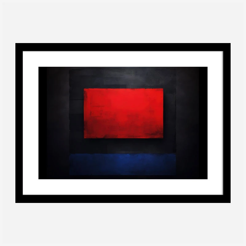 Red Black & Blue Rothko Style 2 Abstract Art Print