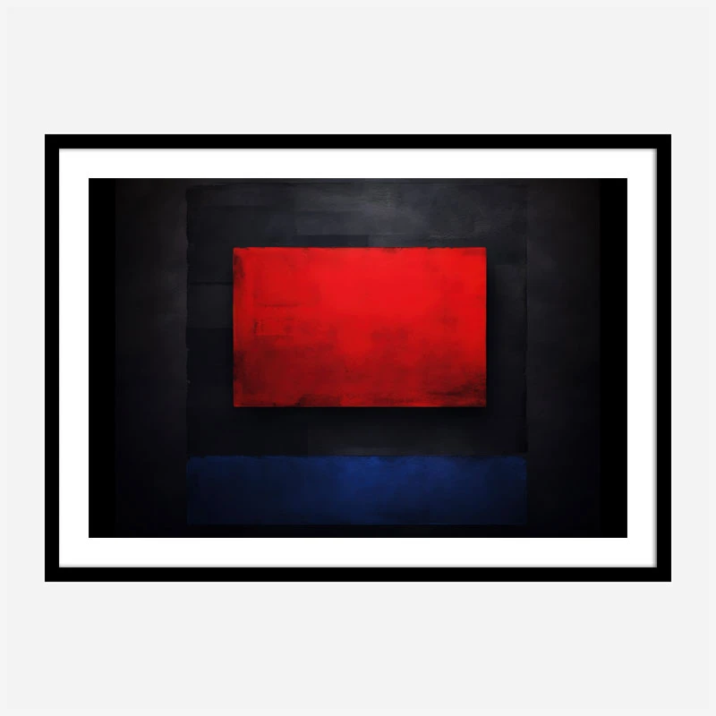 Red Black & Blue Rothko Style 2 Abstract Art Print