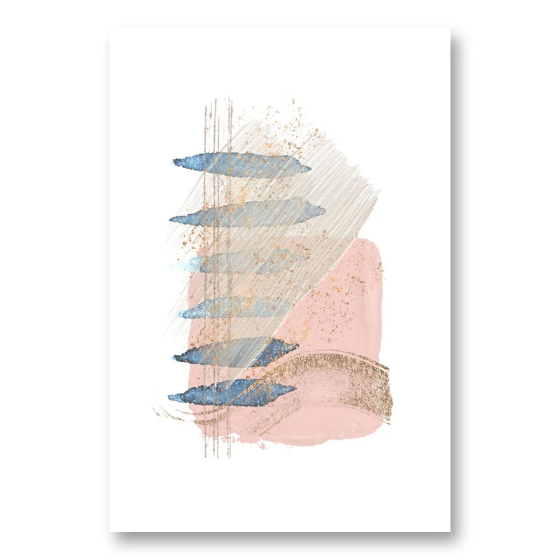 Soft Pink Blue 1 Abstract Art