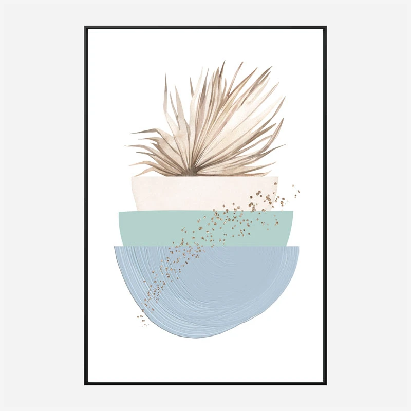 Blue Green Boho 3 Geometric Art