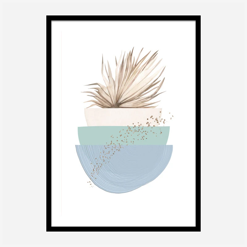 Blue Green Boho 3 Geometric Art