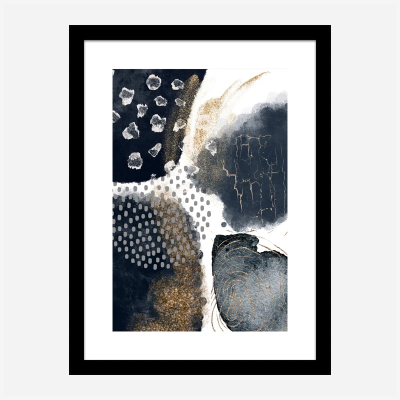 Abstract Black and Gold Abstract Art