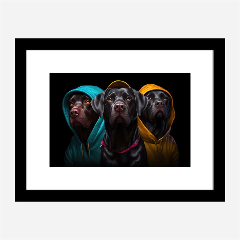 Three Labrador Retriever Gangster Dogs