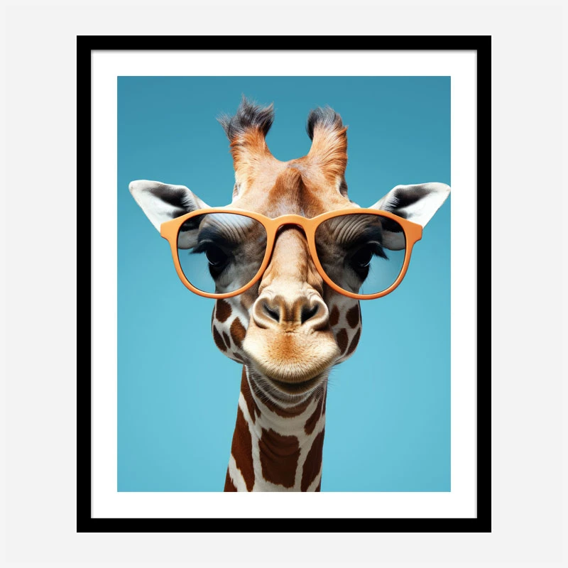 Giraffe In Shades 3 Art Print