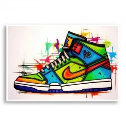 Air Jordon Sneakers Graffiti Style 2 Wall Art