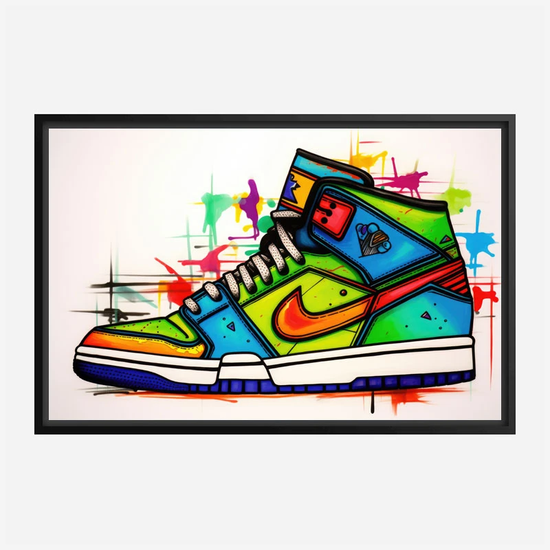 Air Jordon Sneakers Graffiti Style 2 Wall Art