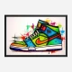Air Jordon Sneakers Graffiti Style 2 Wall Art