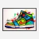 Air Jordon Sneakers Graffiti Style 2 Wall Art