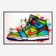 Air Jordon Sneakers Graffiti Style 2 Wall Art