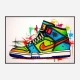 Air Jordon Sneakers Graffiti Style 2 Wall Art