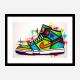 Air Jordon Sneakers Graffiti Style 2 Wall Art