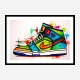 Air Jordon Sneakers Graffiti Style 2 Wall Art