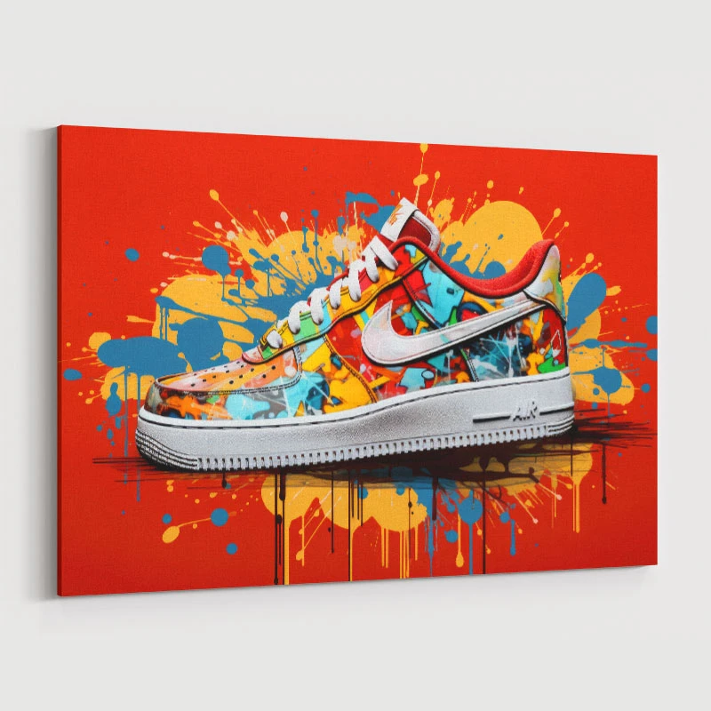 Air Force 1 Sneakers Graffiti Style Wall Art