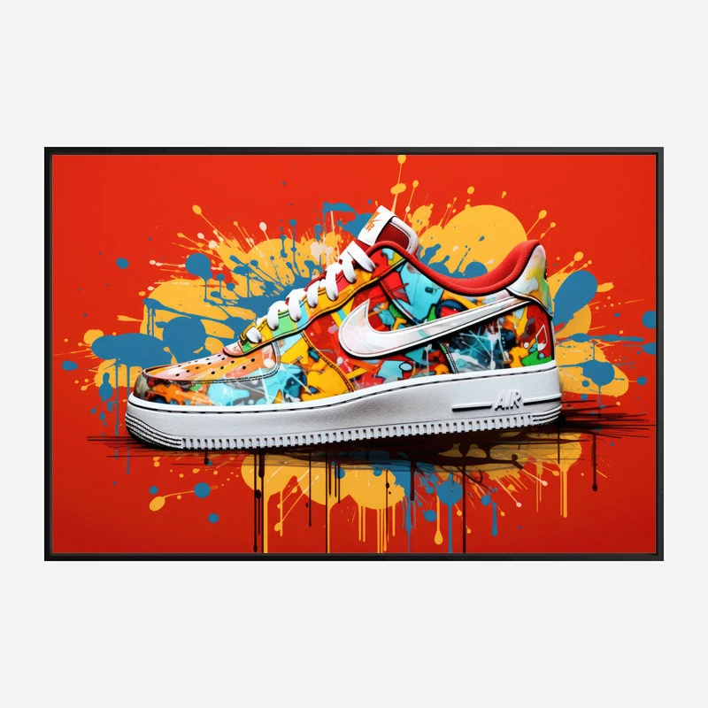 Air Force 1 Sneakers Graffiti Style Wall Art