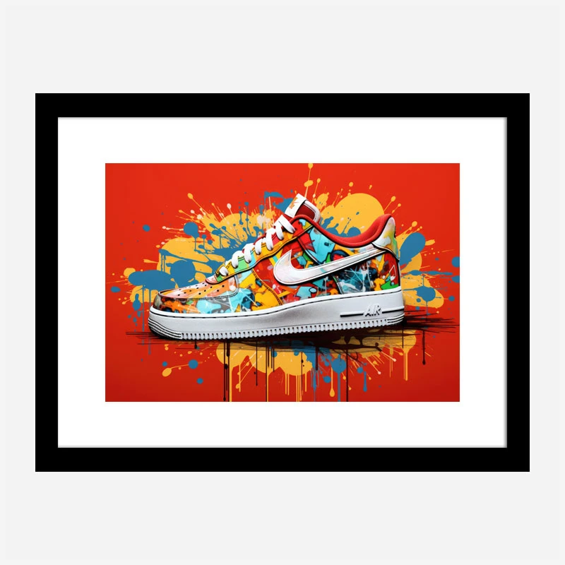 Air Force 1 Sneakers Graffiti Style Wall Art