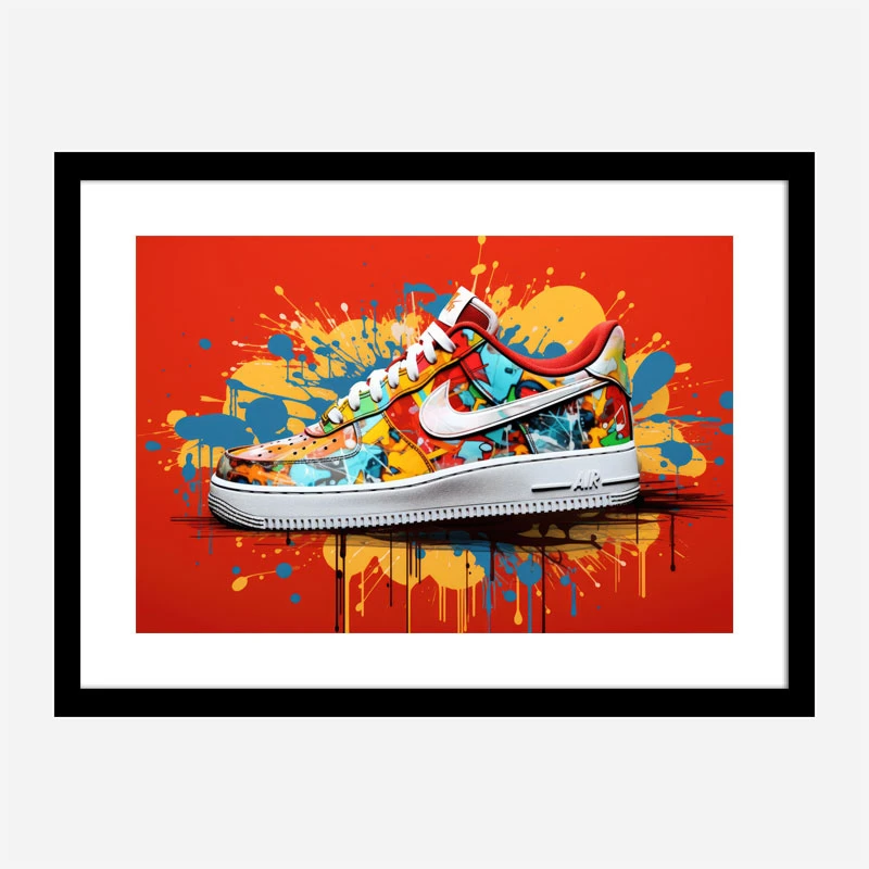 Air Force 1 Sneakers Graffiti Style Wall Art