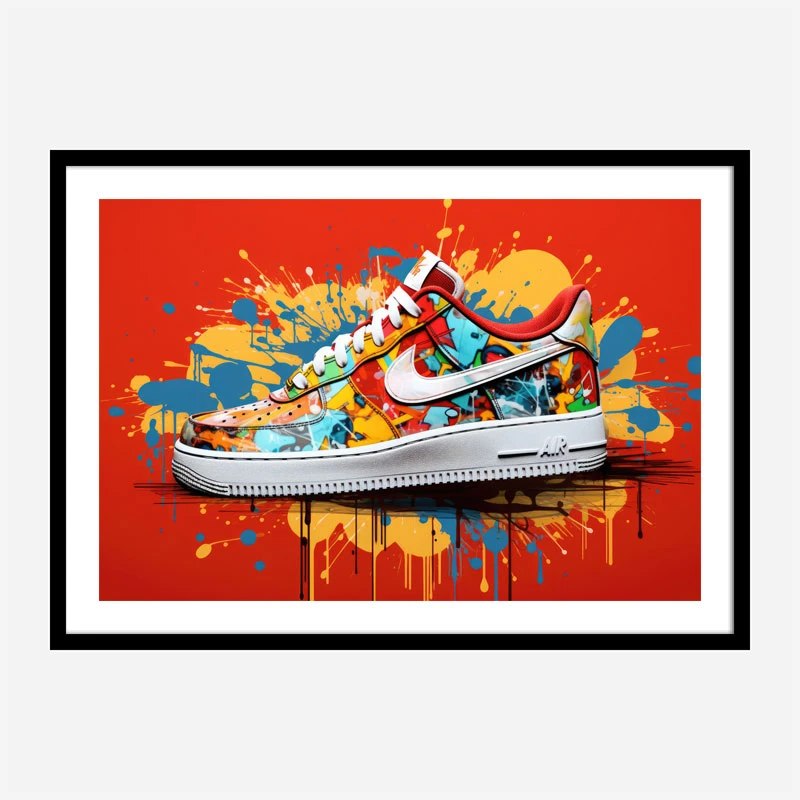 Air Force 1 Sneakers Graffiti Style Wall Art