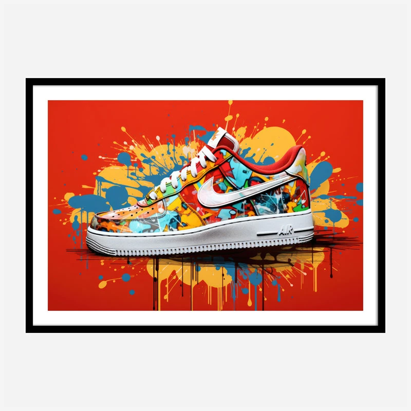 Air Force 1 Sneakers Graffiti Style Wall Art