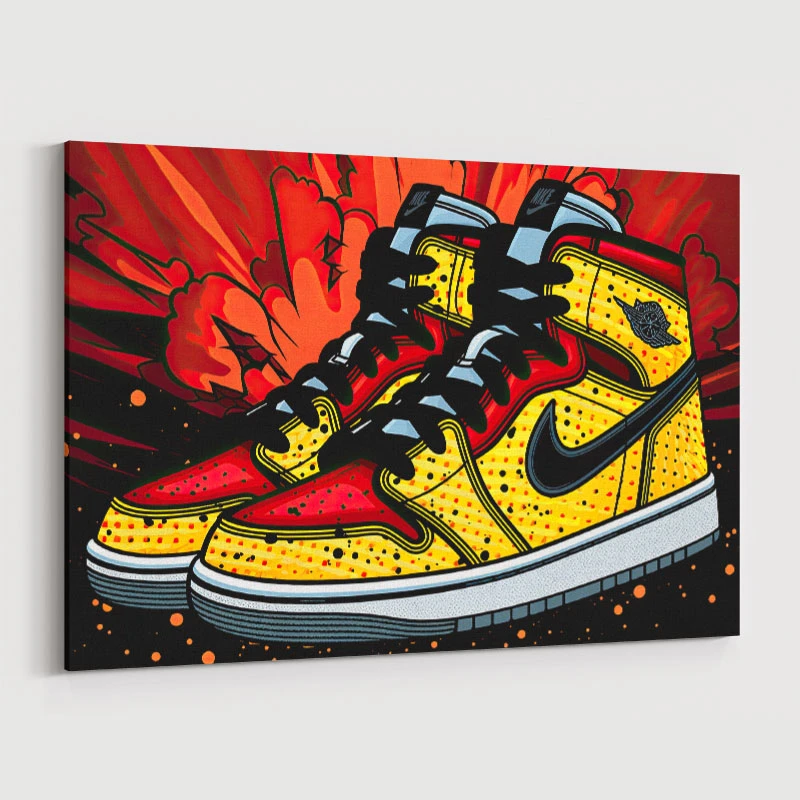 Air Jordon Sneakers Graffiti Style 6 Wall Art